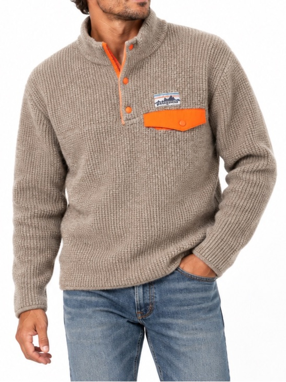 Rare Men’s Patagonia 100% Cashmere Snap-T Pullover Sweater – Medium